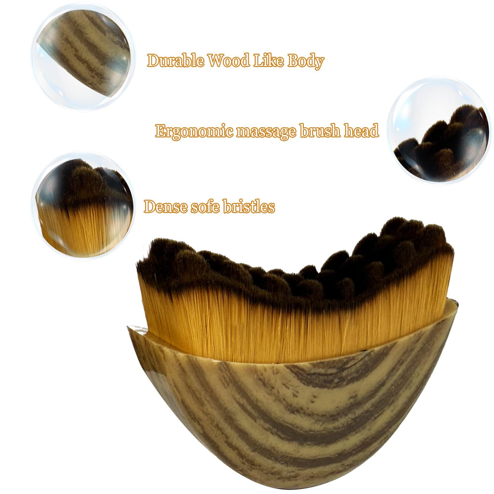 VOUGH lymphatic contour face brush close-up shows ultra-soft bristles for gentle massage