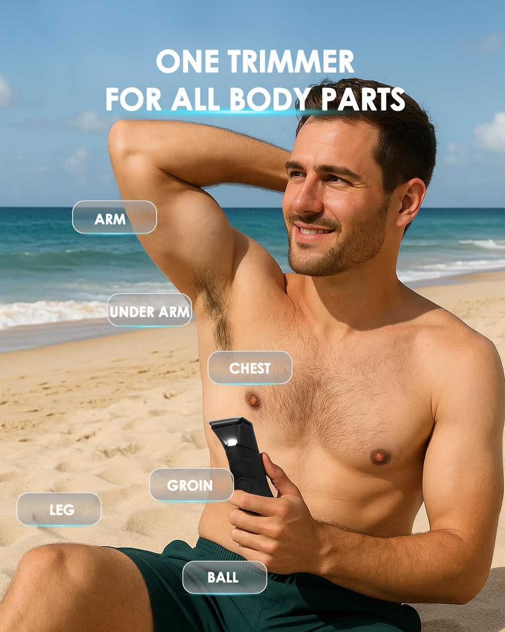Voukad Manscaper full body grooming from chest to intimate areas