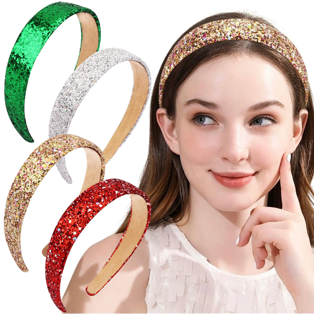 Vovii glitter headband Christmas party setup provides easy styling.