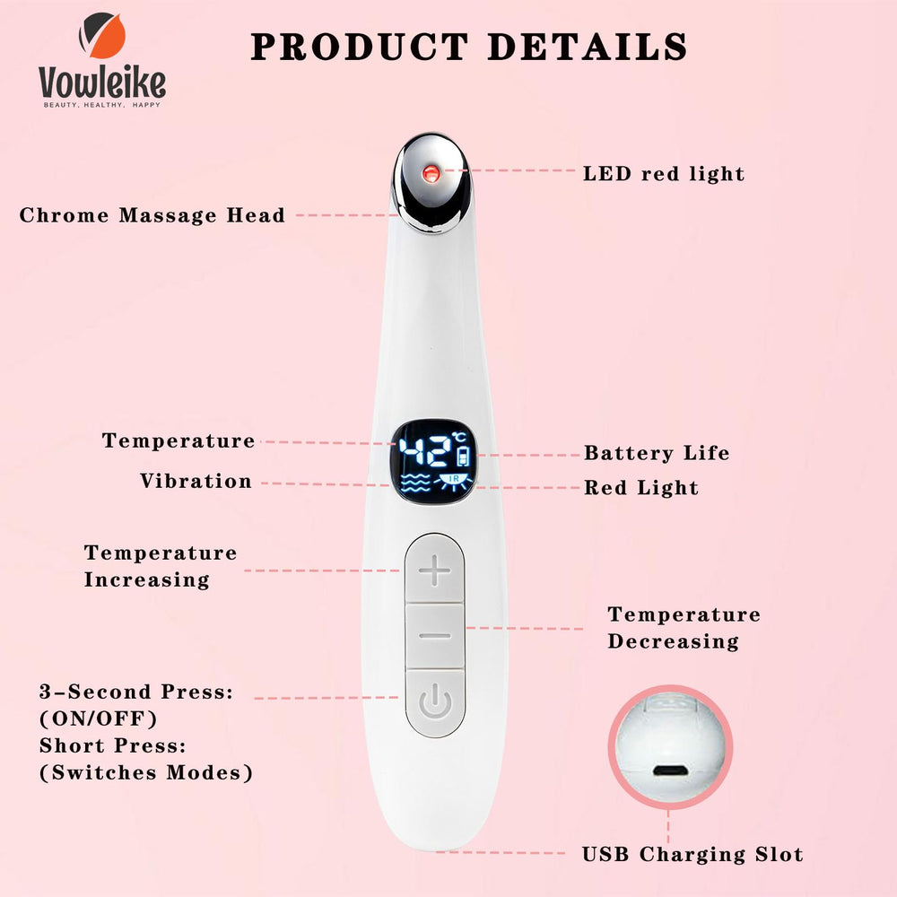 Vowleike Eye Lift Wand temperature display for customizable, comfortable treatment sessions.