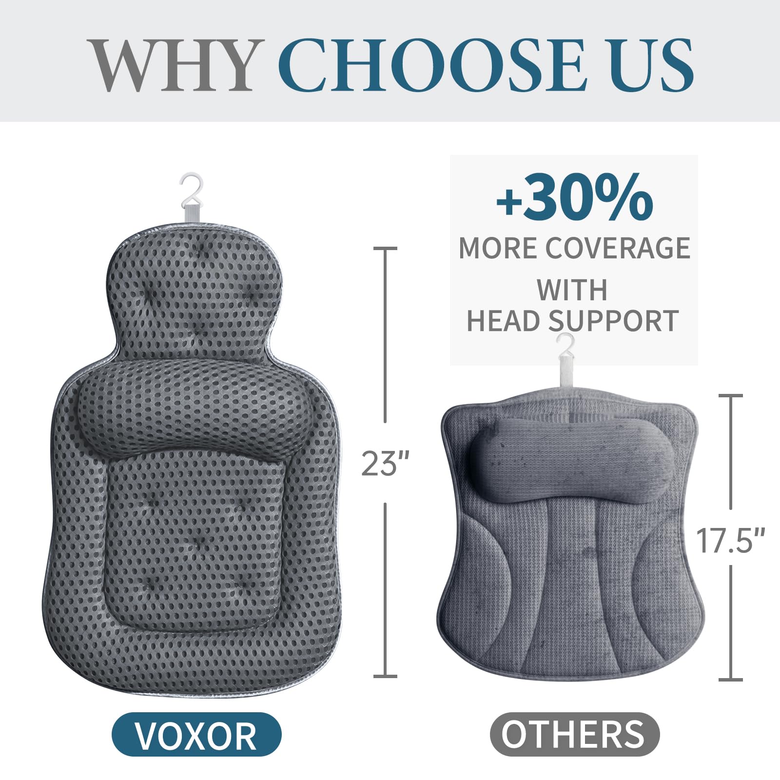VOXOR pillow uses 5D air mesh for breathable, quick-drying comfort