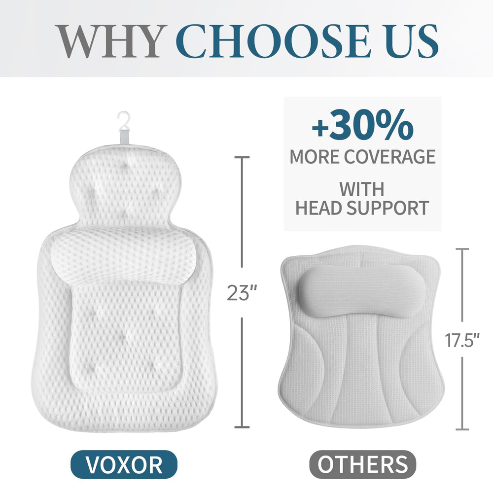 VOXOR bath pillow with 5D air mesh dries quickly after use