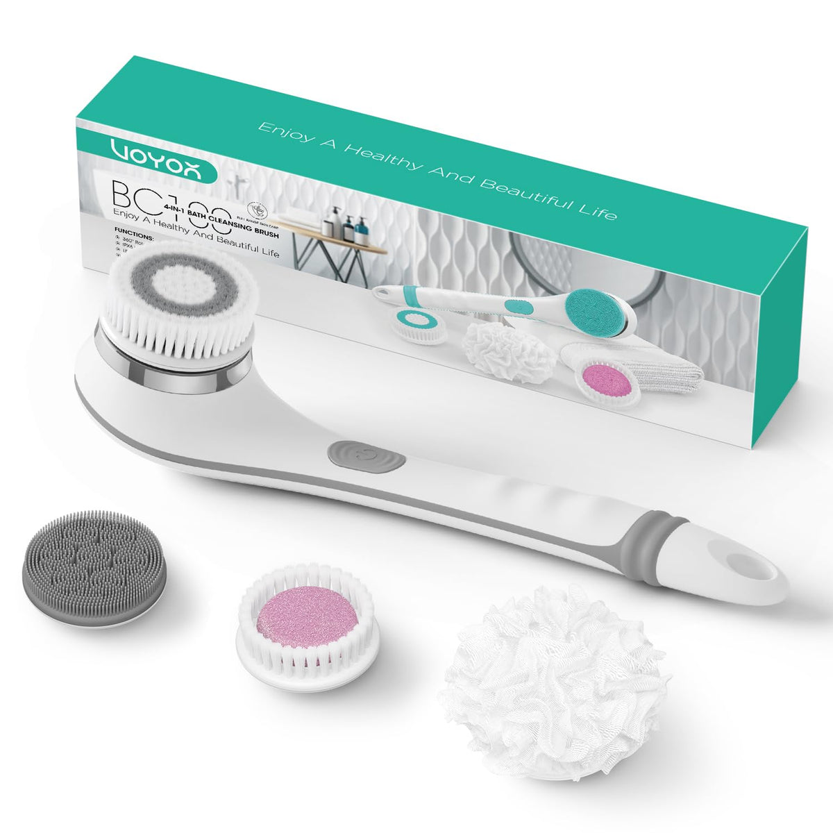 VOYOR BC100 overview with ergonomic grip for easy shower cleansing.
