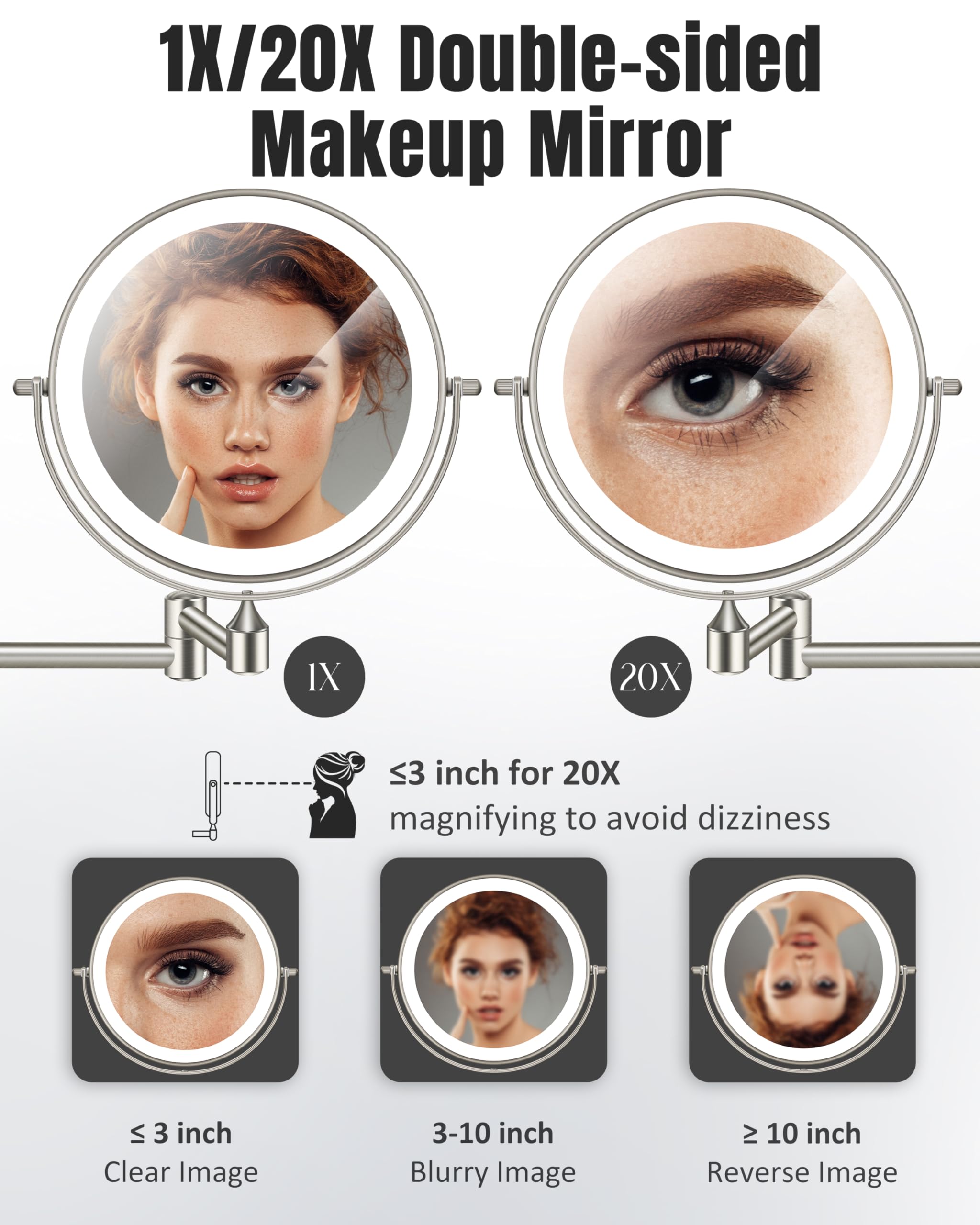 VPU 20x magnification close-up detail for eyeliner and brow work