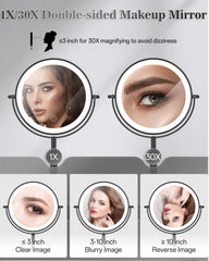 vpu makeup mirror 3-color light dimming ensures true color matching for cosmetics.
