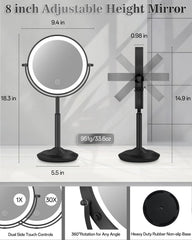 vpu makeup mirror 30x detail highlights facial features for precise grooming.