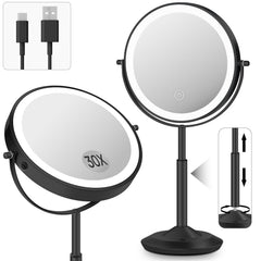 vpu makeup mirror with lights 1x/30x magnification for precise makeup application.