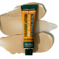 VQM Vibanquentmanka lotion jar close-up showing creamy hydration for sensitive skin