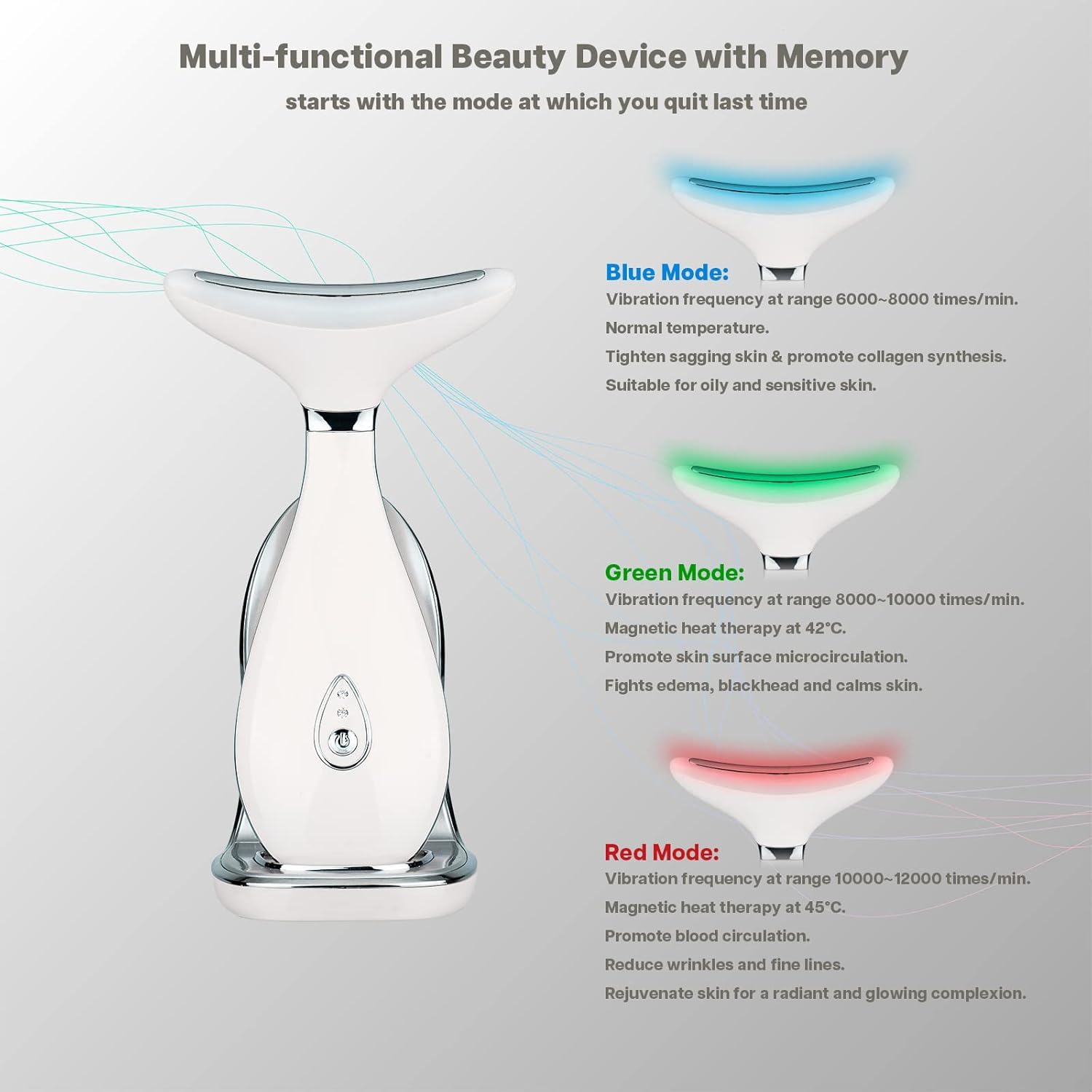 VRAIKO Lily massager demonstrates warm temperature to aid serum absorption