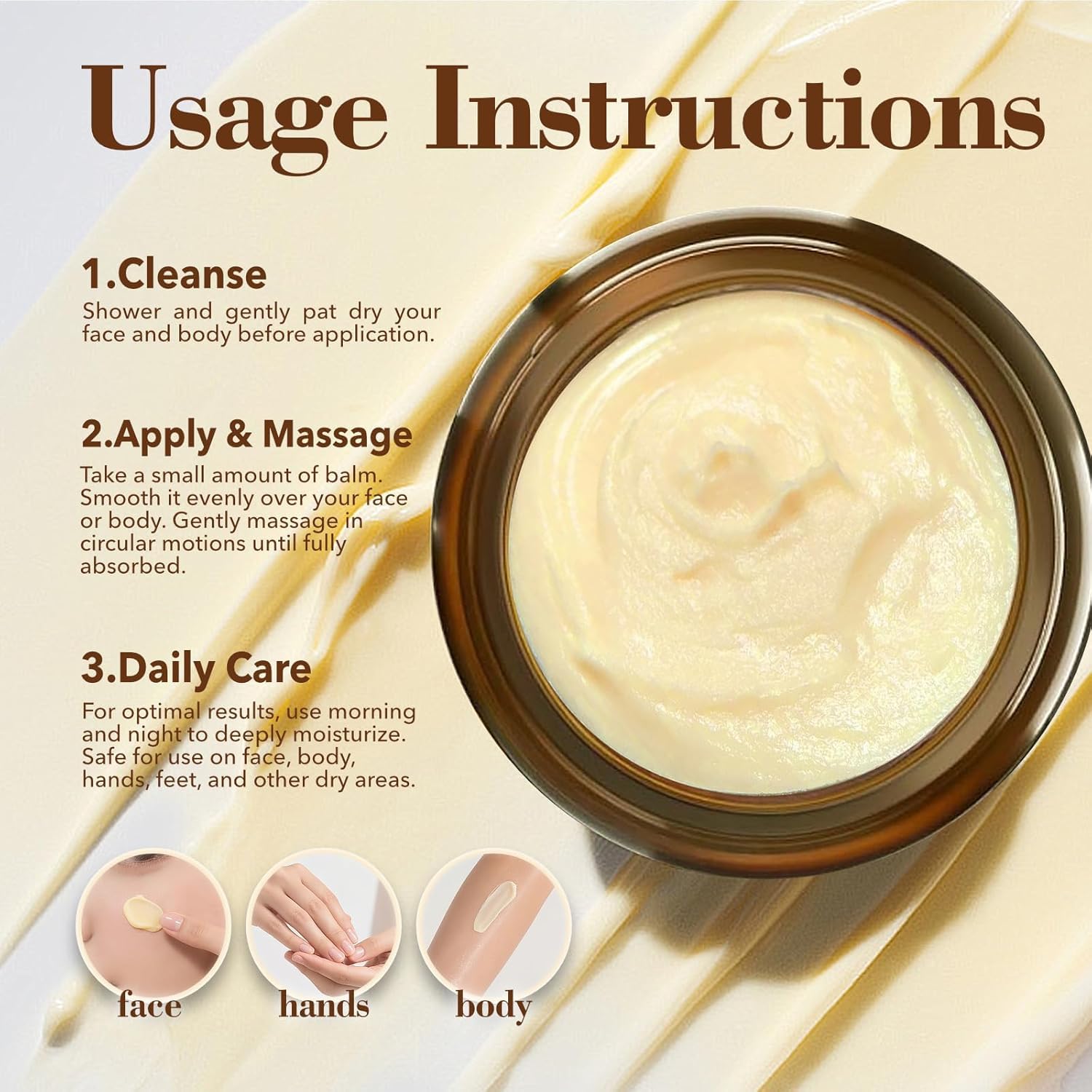 VREKEF shea butter and almond oil texture shows smoothing effects.