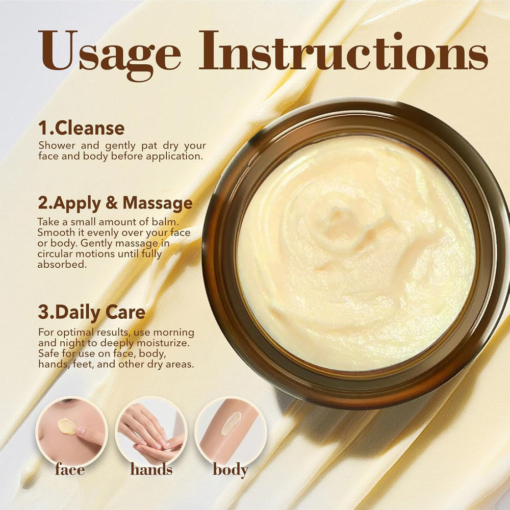 VREKEF shea butter and almond oil texture shows smoothing effects.