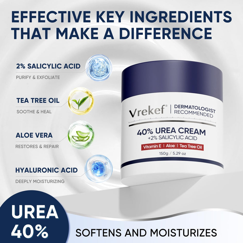 VREKEF Urea Cream 40% creamy texture enables easy daily application.
