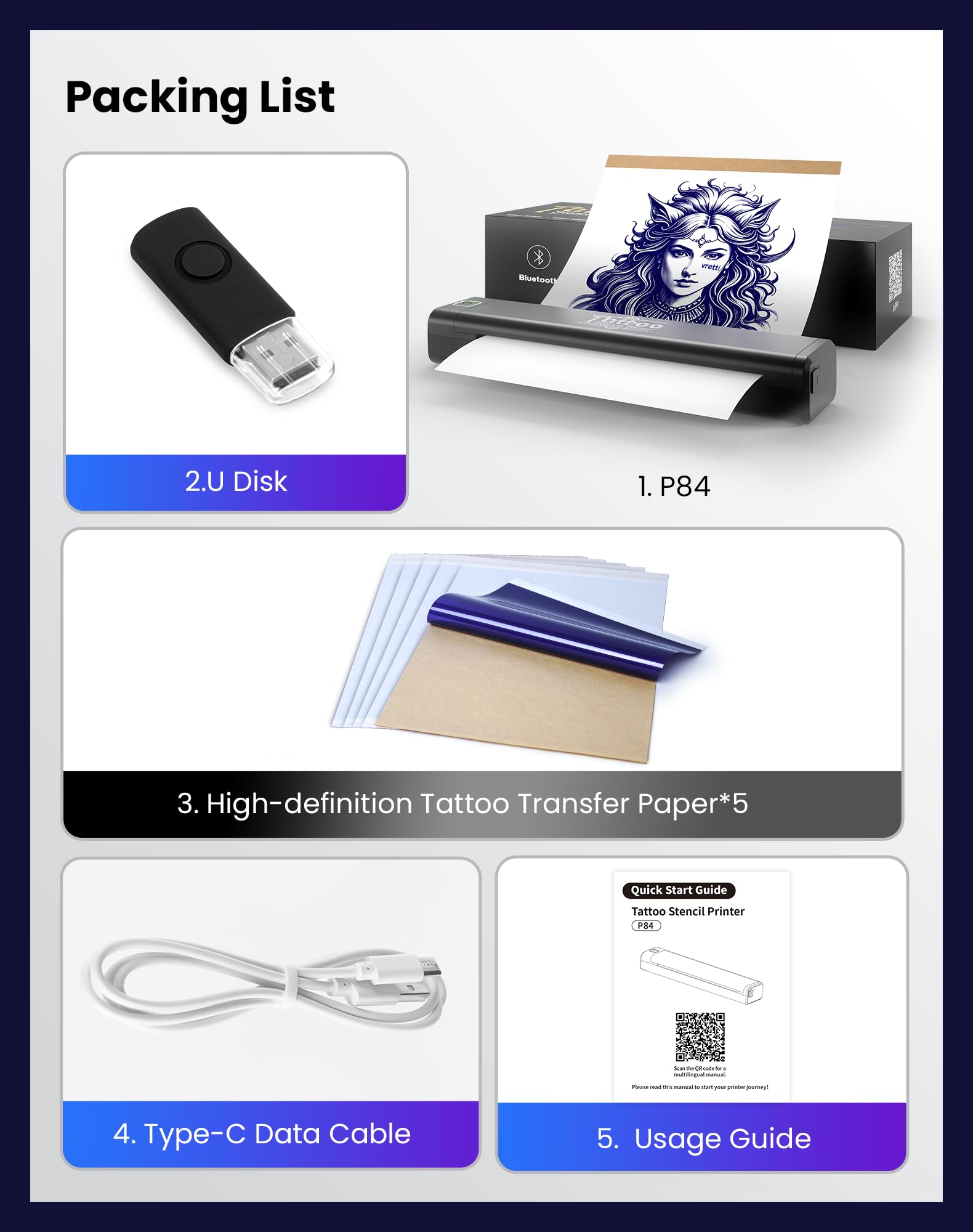 Vretti P84 1500mAh-battery highlight long battery life for extended sessions.