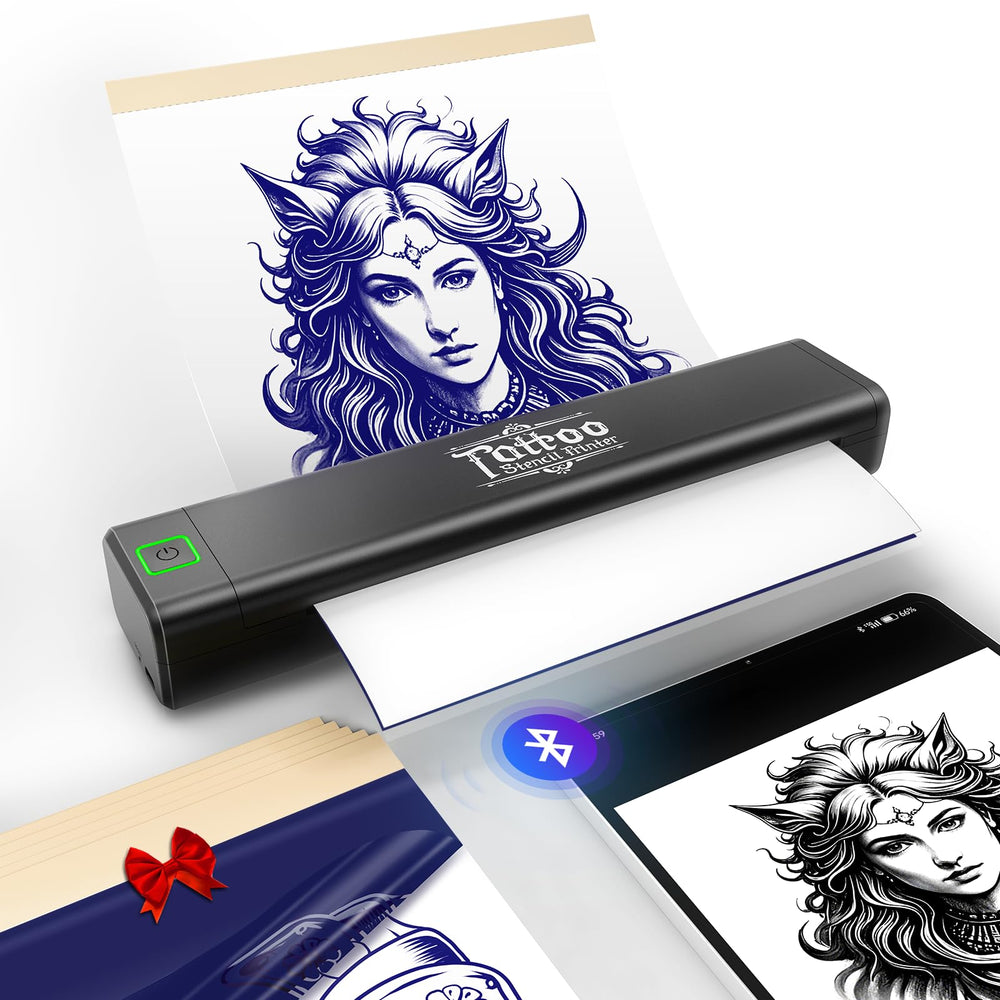 Vretti P84 front view highlights a compact wireless stencil printer for portable studio setups.