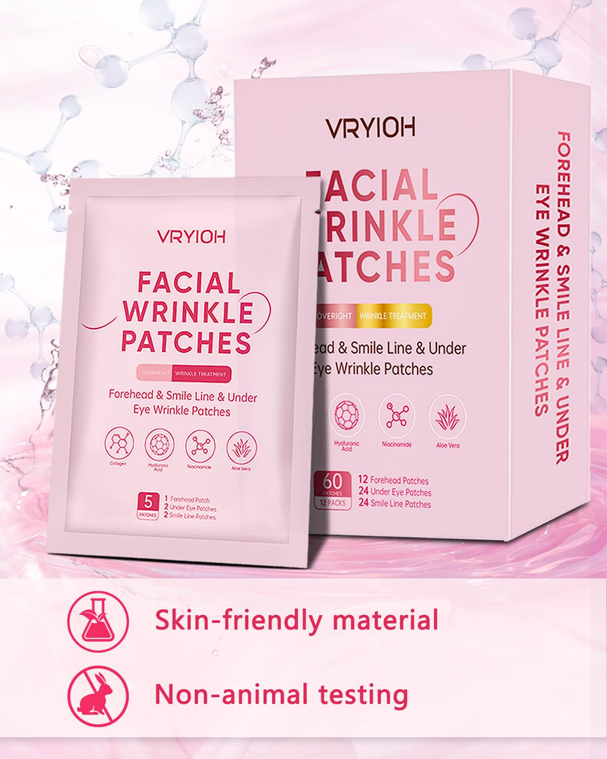 Vryioh smile line patches focus on deeper lines for smoother texture.