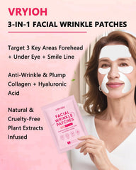 Vryioh under-eye patches show gentle care to reduce puffiness and brighten.