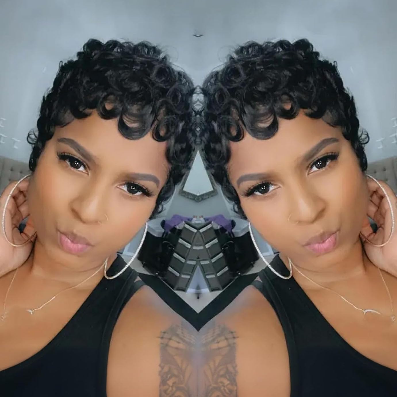 VRZ Pixie Cut Wig daily-use look in motion showcases easy wear