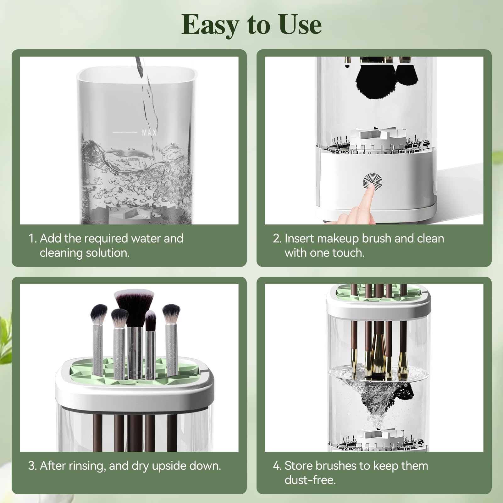 Vseomay multi-shape silicone cap accommodates varied brushes for efficient, versatile cleaning.
