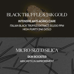 VT COSMETICS Black Truffle Reedle Shot 24K gold close-up on luxurious detail