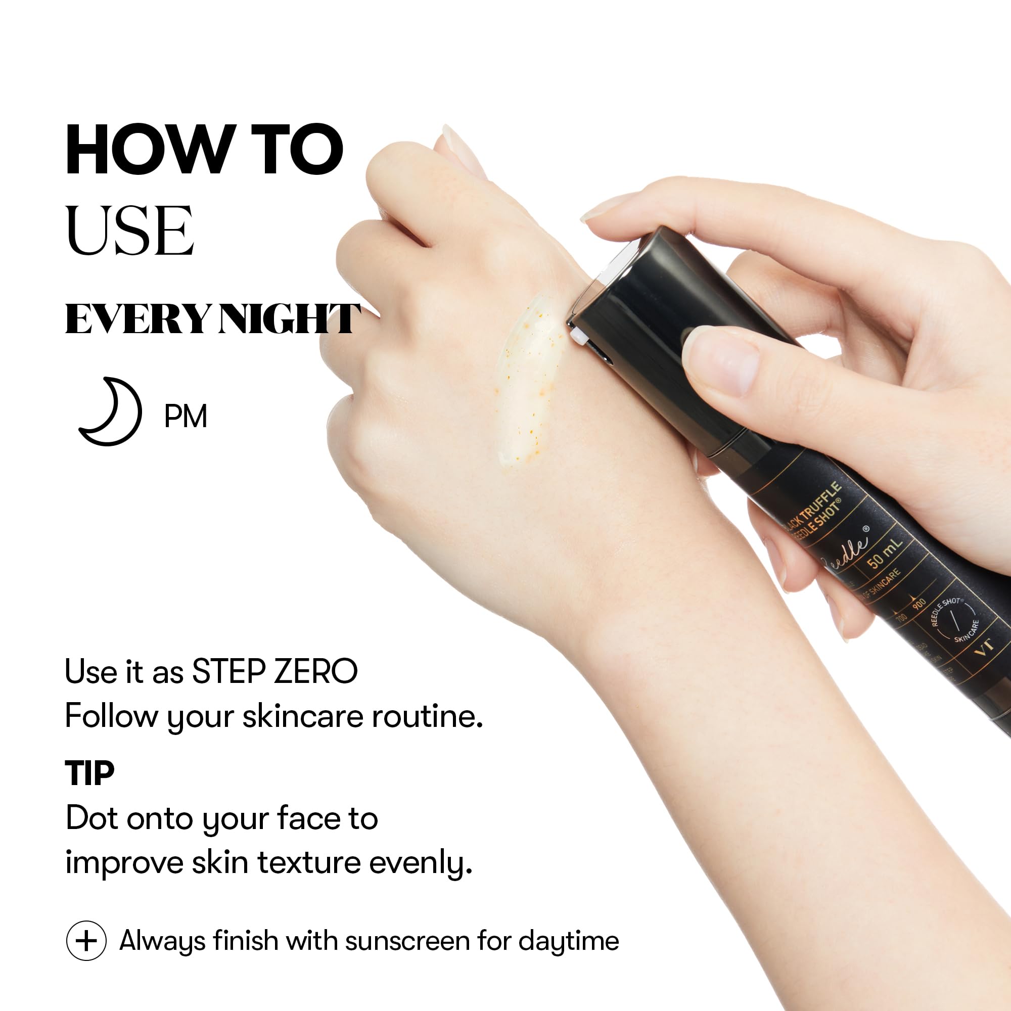 VT COSMETICS Black Truffle Reedle Shot packaging with clear labeling for easy routine planning
