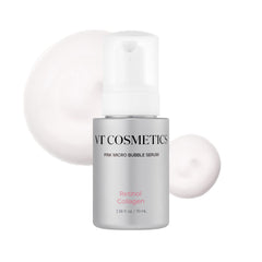VT COSMETICS Bubble Serum bottle closeup showing creamy foamy texture for radiant skin