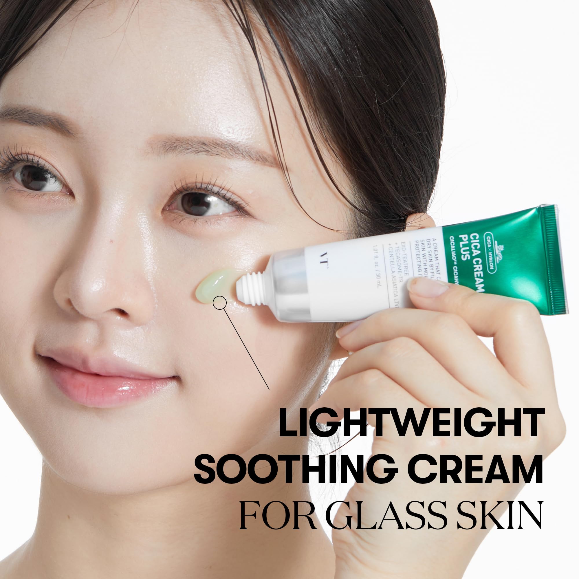 VT COSMETICS Cica Cream Plus packaging flatlay emphasizes daily skincare routine