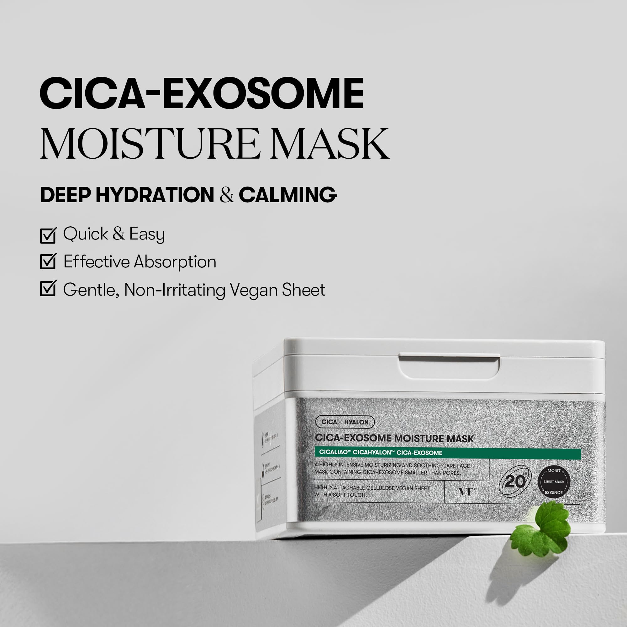 VT COSMETICS Cica-Exosome Moisture Mask sheet ready for at-home hydration.