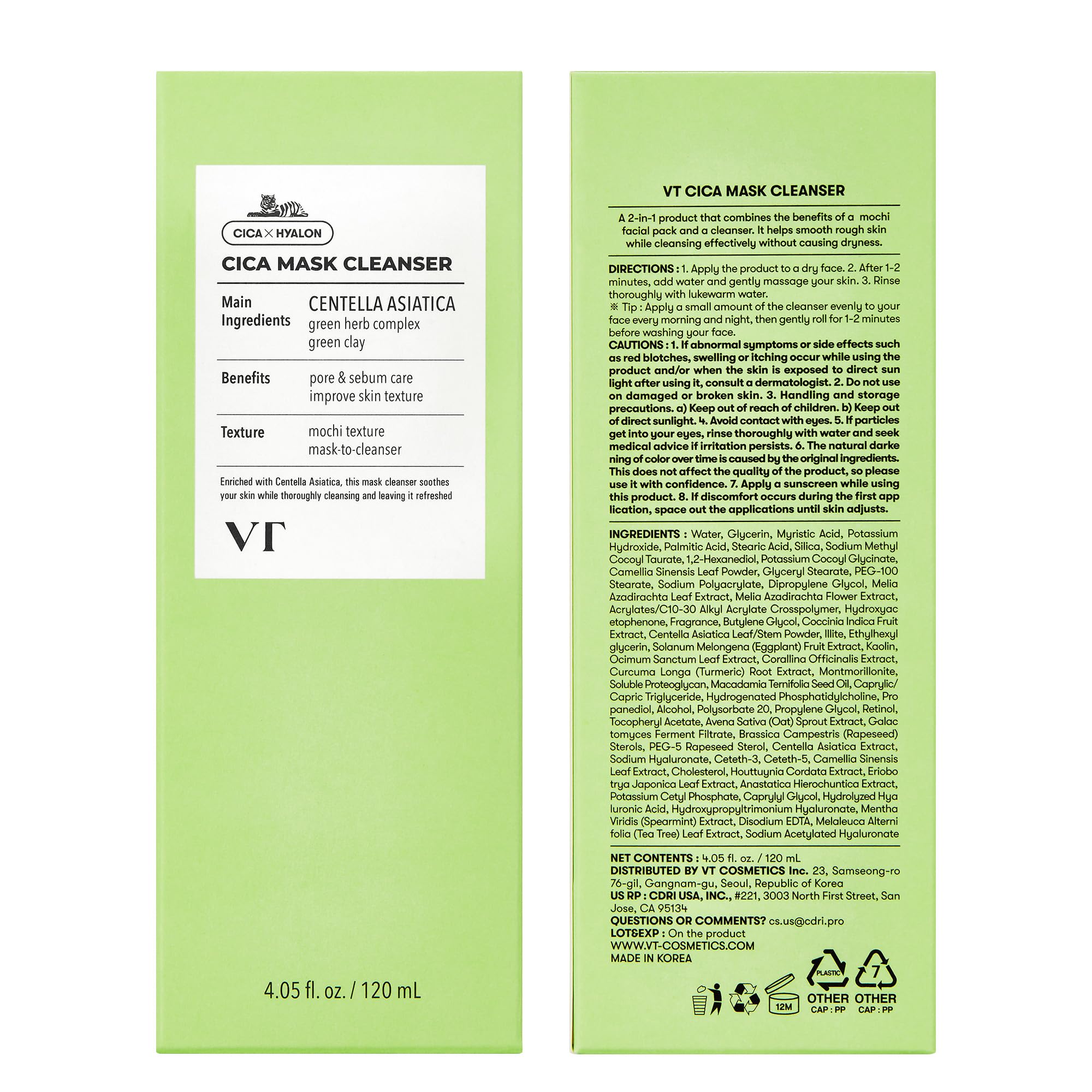 VT COSMETICS CICA Mask Cleanser 4.05 oz bottle ready for routine.