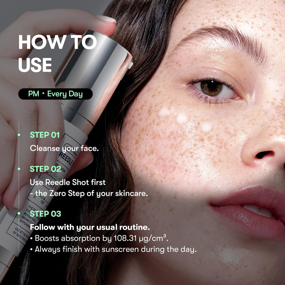 VT COSMETICS CICA Reedle Shot application on skin during routine for enhanced absorption.