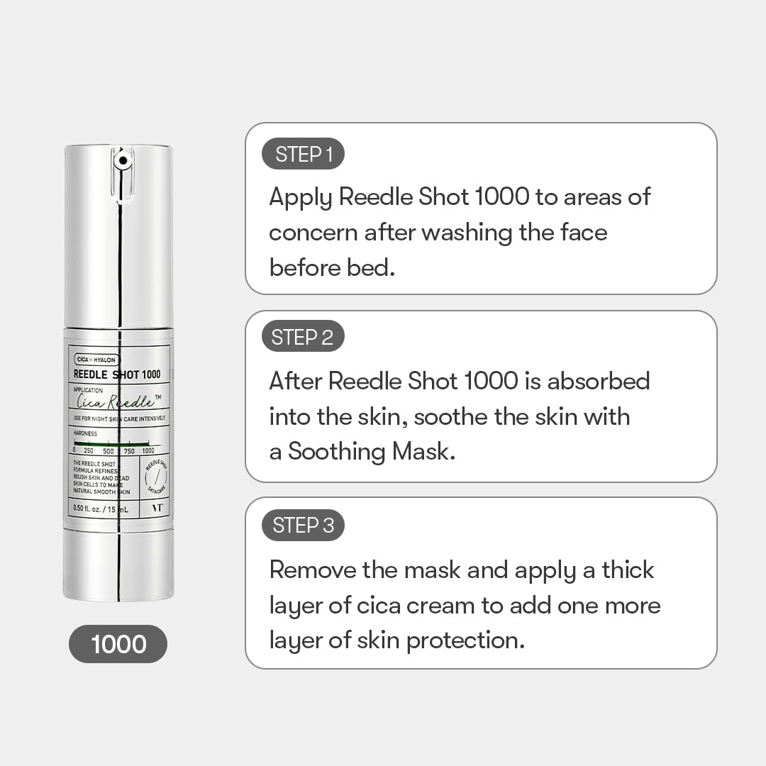VT COSMETICS CICA Reedle Shot packaging presents a compact 15 ml bottle.