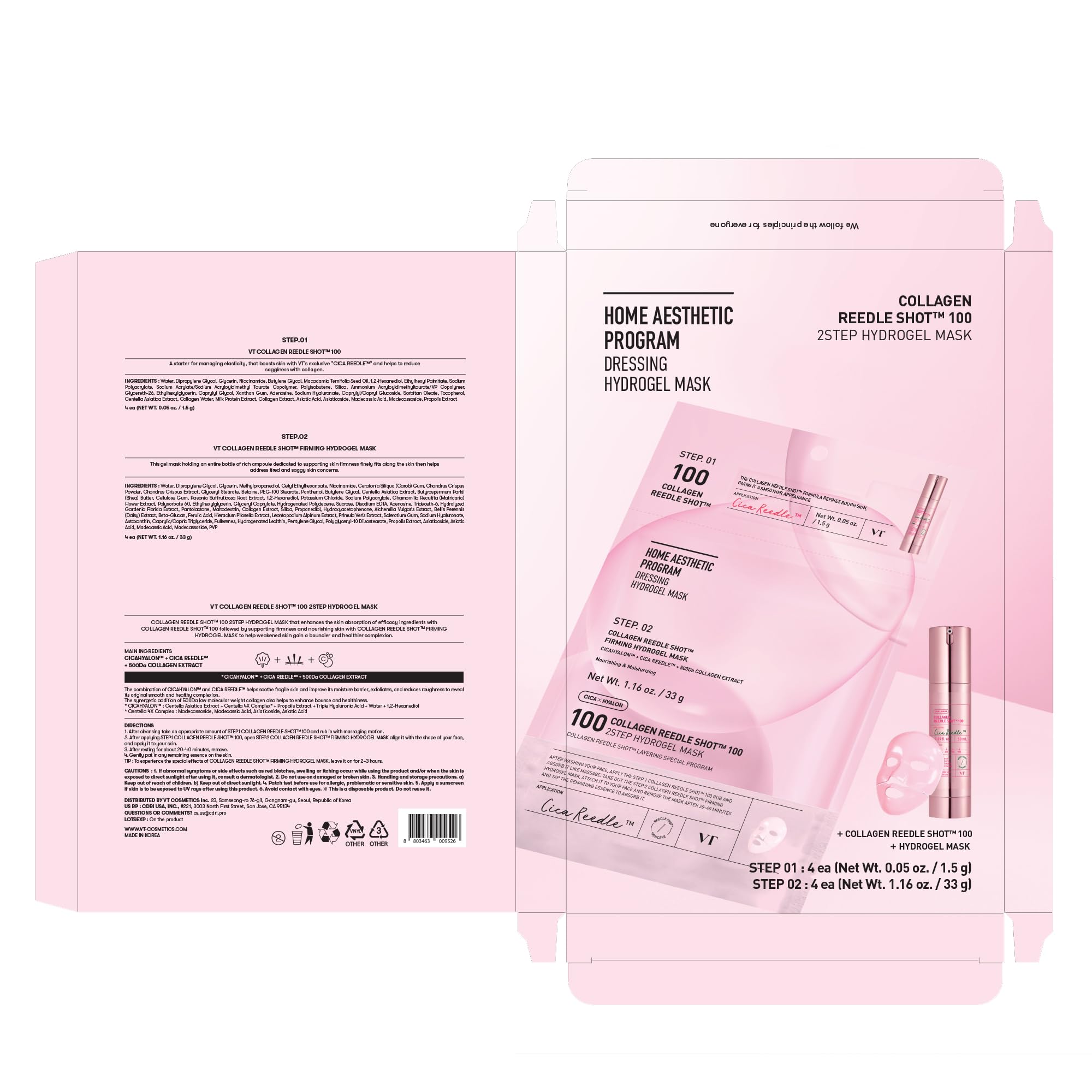 VT COSMETICS Collagen Reedle Shot snug-fit hydrogel for optimal absorption during sleep.