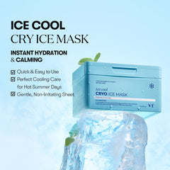 VT COSMETICS Cryo Ice Mask Sheets closeup of cooling essence on the skin