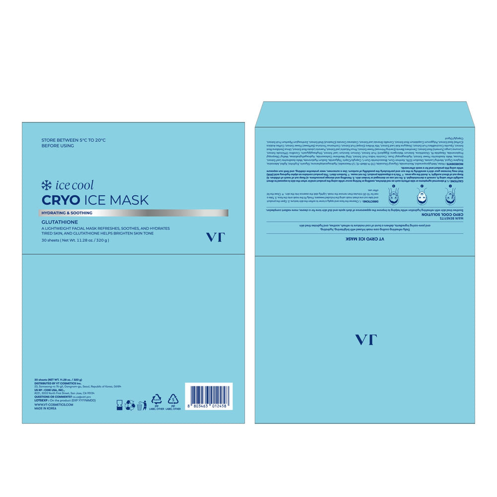 VT COSMETICS Cryo Ice Mask Sheets glow result concept—hydration and radiance boost