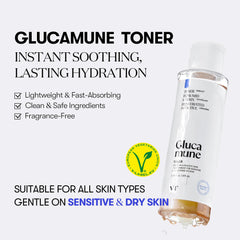 VT COSMETICS Glucumune toner application steps demonstrating gentle hydration