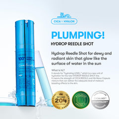 VT COSMETICS Hydrop Reedle Shot bottle-cap closeup emphasizes soothing cica reedle benefits