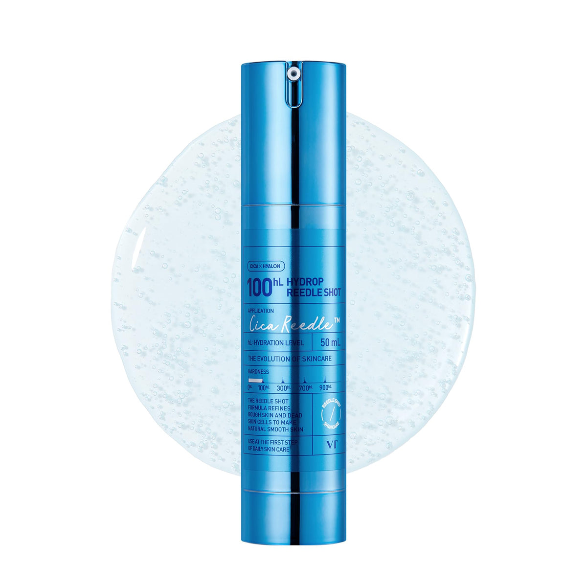 VT COSMETICS Hydrop Reedle Shot bottle front highlights deep hydration for dry skin