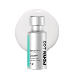 VT COSMETICS PDRN 100 Essence bottle close-up shows vegan formula for radiant skin.