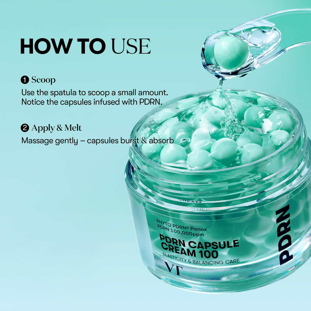 VT COSMETICS PDRN Capsule Cream glass-skin effect hints at luminous finish