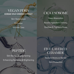 VT COSMETICS PDRN Cica Exosome Ampoule texture closeup highlights lightweight absorption.