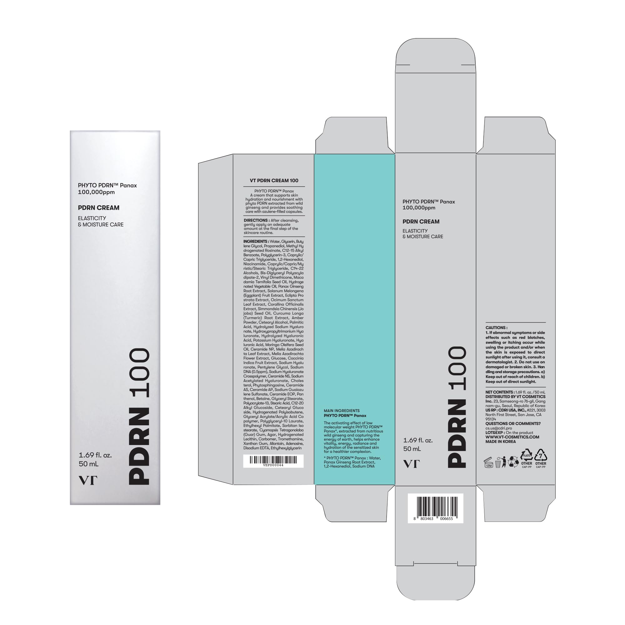 VT COSMETICS PDRN Cream night-hydration for all-night moisture
