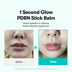 VT COSMETICS PDRN Essence Stick Balm on cheek for dewy glass skin look