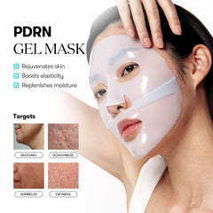 VT COSMETICS PDRN Hydrogel Mask application closeup demonstrates snug-fit hydration delivery