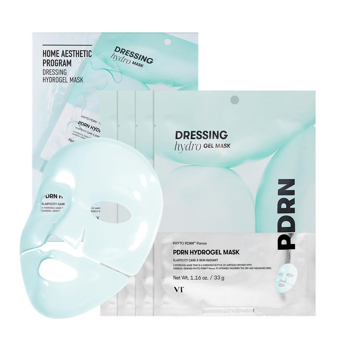 VT COSMETICS PDRN Hydrogel Mask packaging highlights vegan formula for plant-based skin care