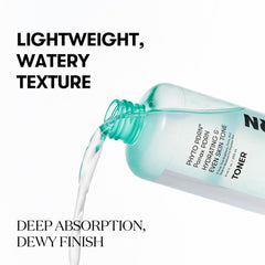 VT COSMETICS PDRN Toner texture close-up showing lightweight, fast-absorbing formula.