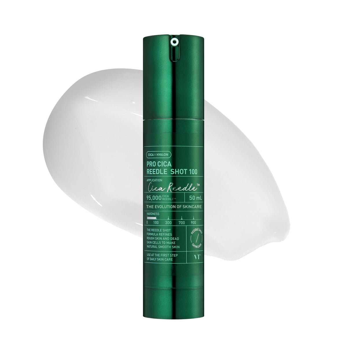 VT COSMETICS Pro Cica Reedle Shot bottle closeup highlighting centella extract