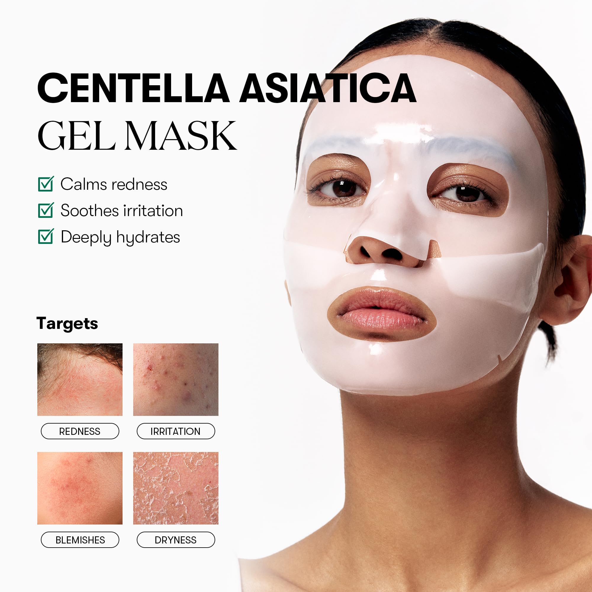 VT COSMETICS Pro Cica Reedle Shot mask being applied for intense soothing.