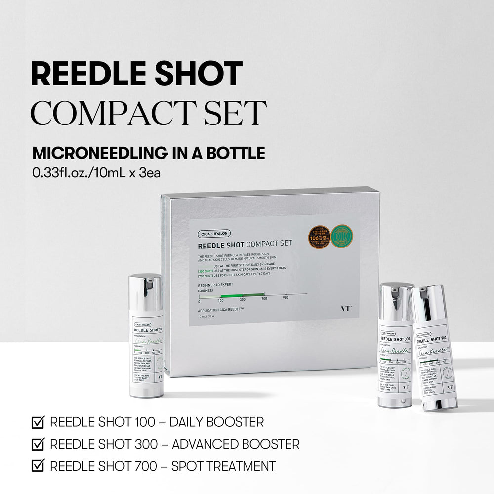 VT COSMETICS Reedle Shot 300 bottle highlights deeper delivery for enhanced evening routines.