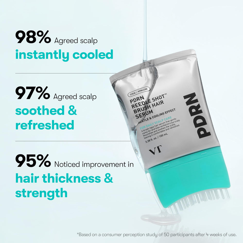 VT COSMETICS after-application scalp view showing refreshed, non-greasy finish