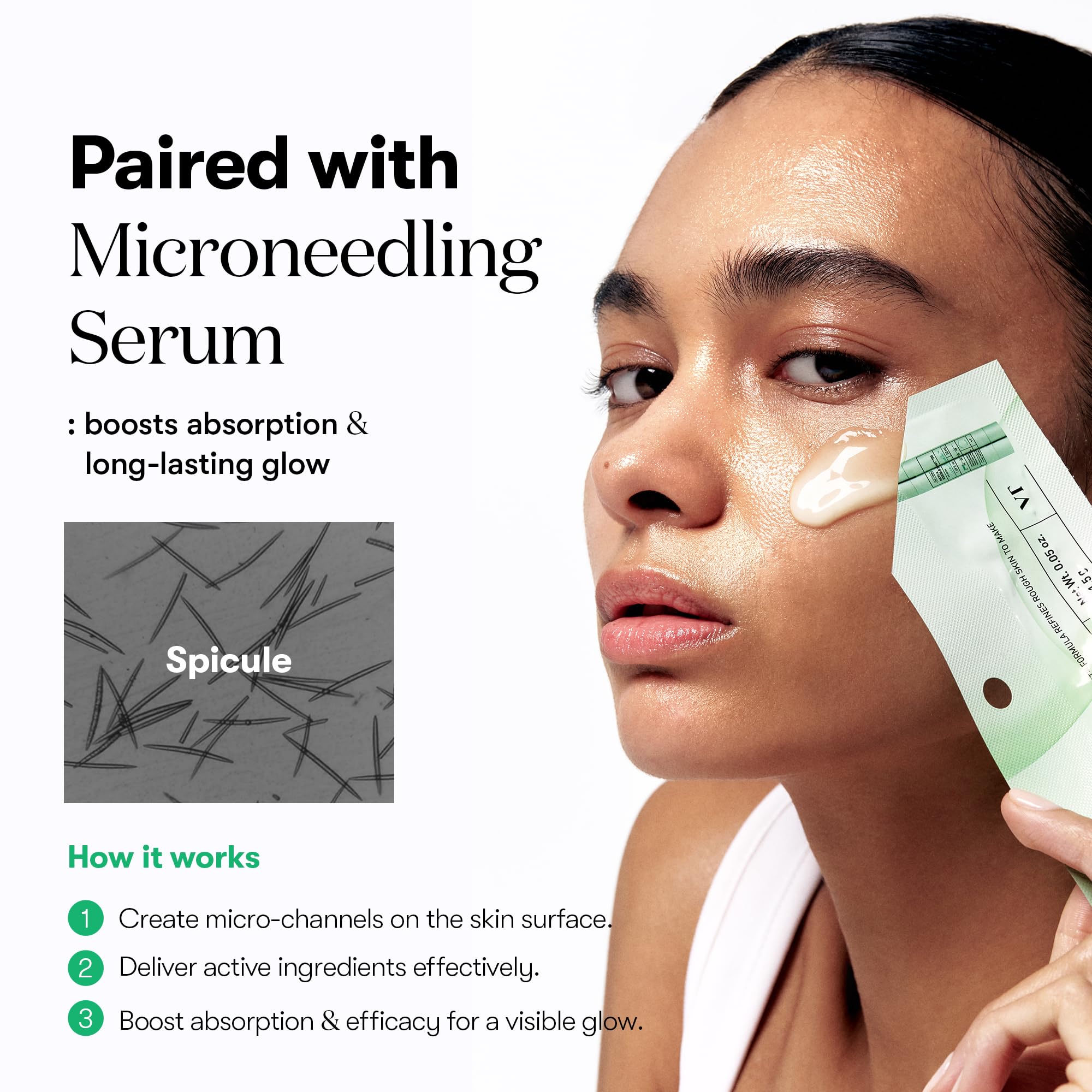 Overnight VT COSMETICS Reti-A Reedle Shot mask on skin.