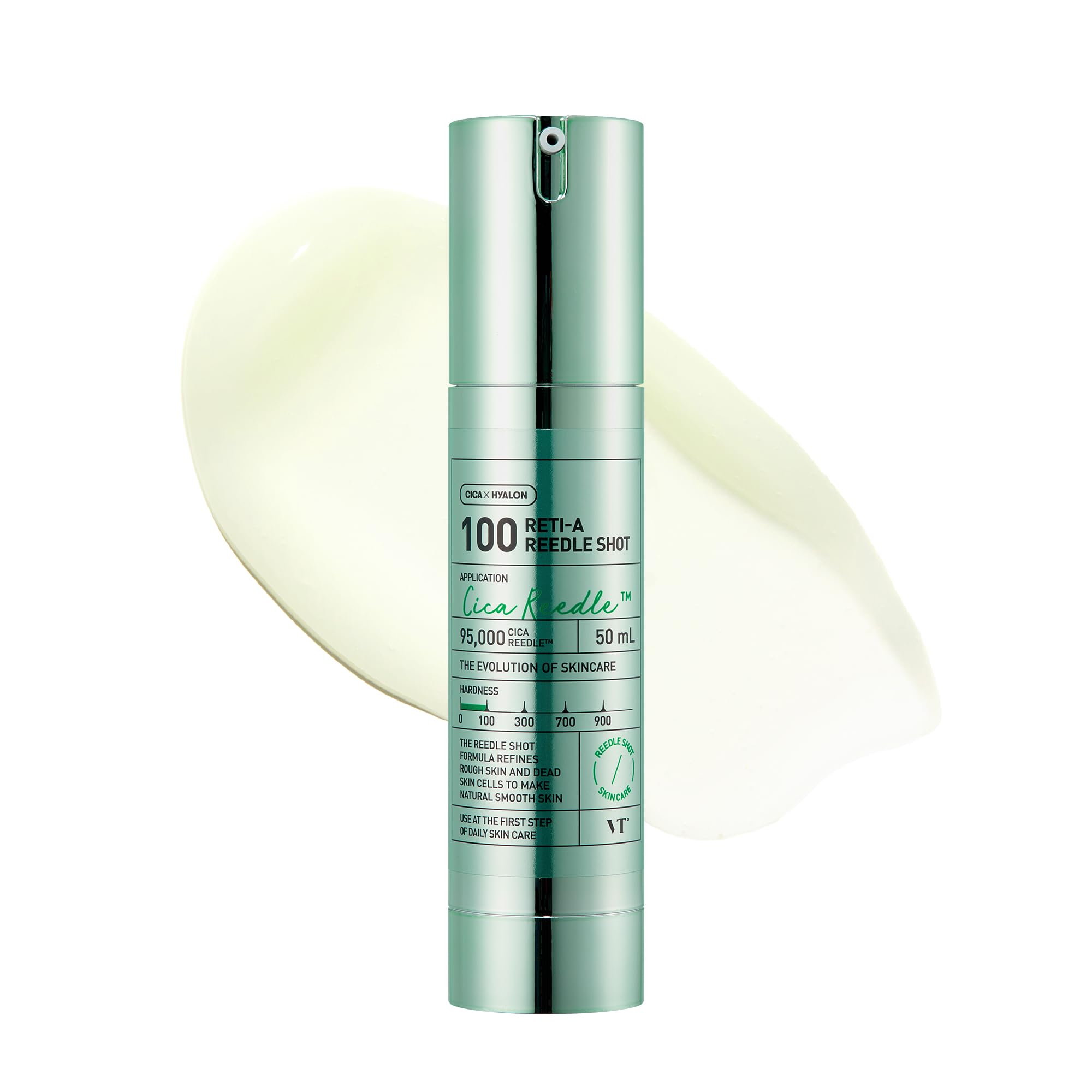 VT COSMETICS Reti-A Reedle Shot serum bottle highlights advanced retinol for smoother skin.
